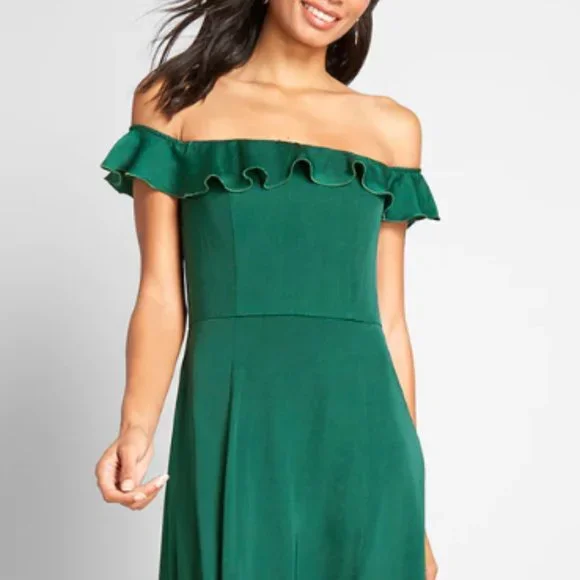 Modcloth | Dresses | Nwt Modcloth Ruffled And Radiant Offtheshoulder Dress  | Poshmark